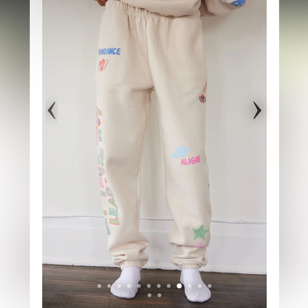 Cream Graphic Joggers